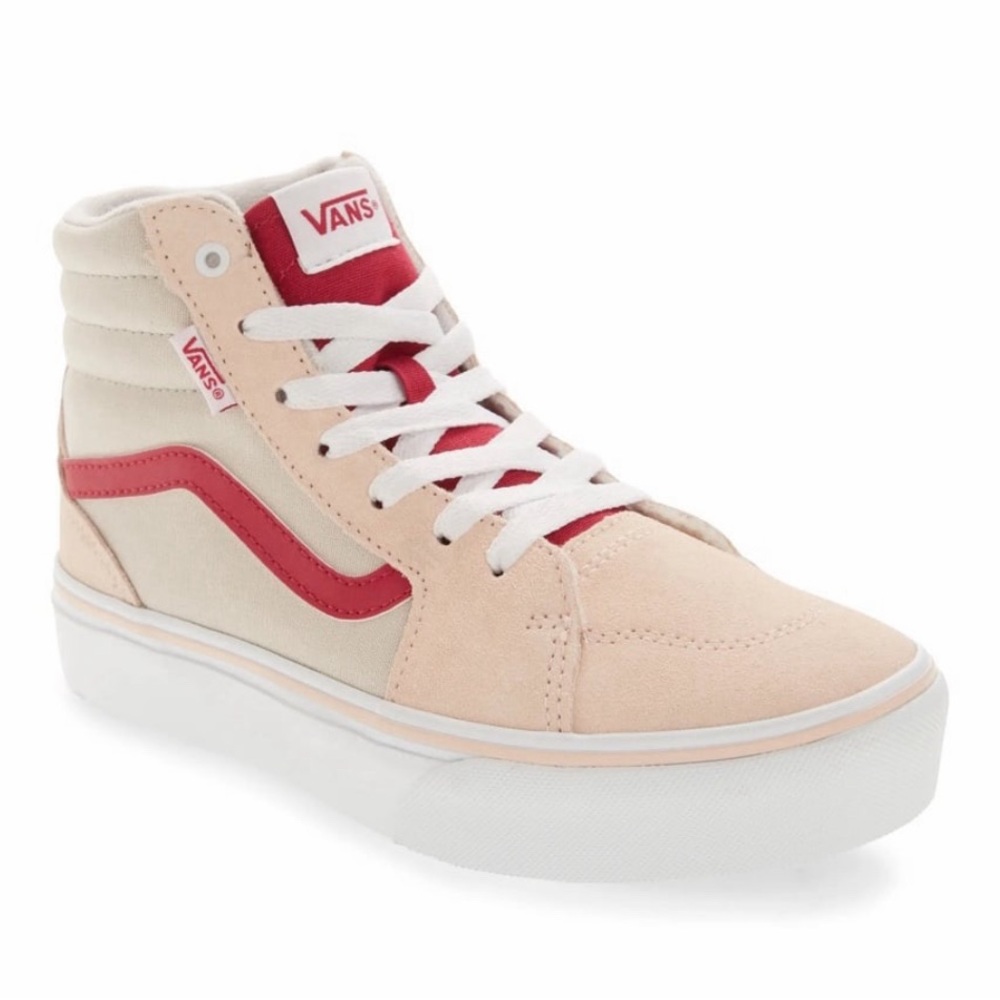 Vans Kids High-Top Sneakers - Pink and White